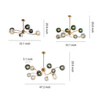Aurelia Six-Light Clear Glass Flush Mount Ceiling Light in Champagne Gold
