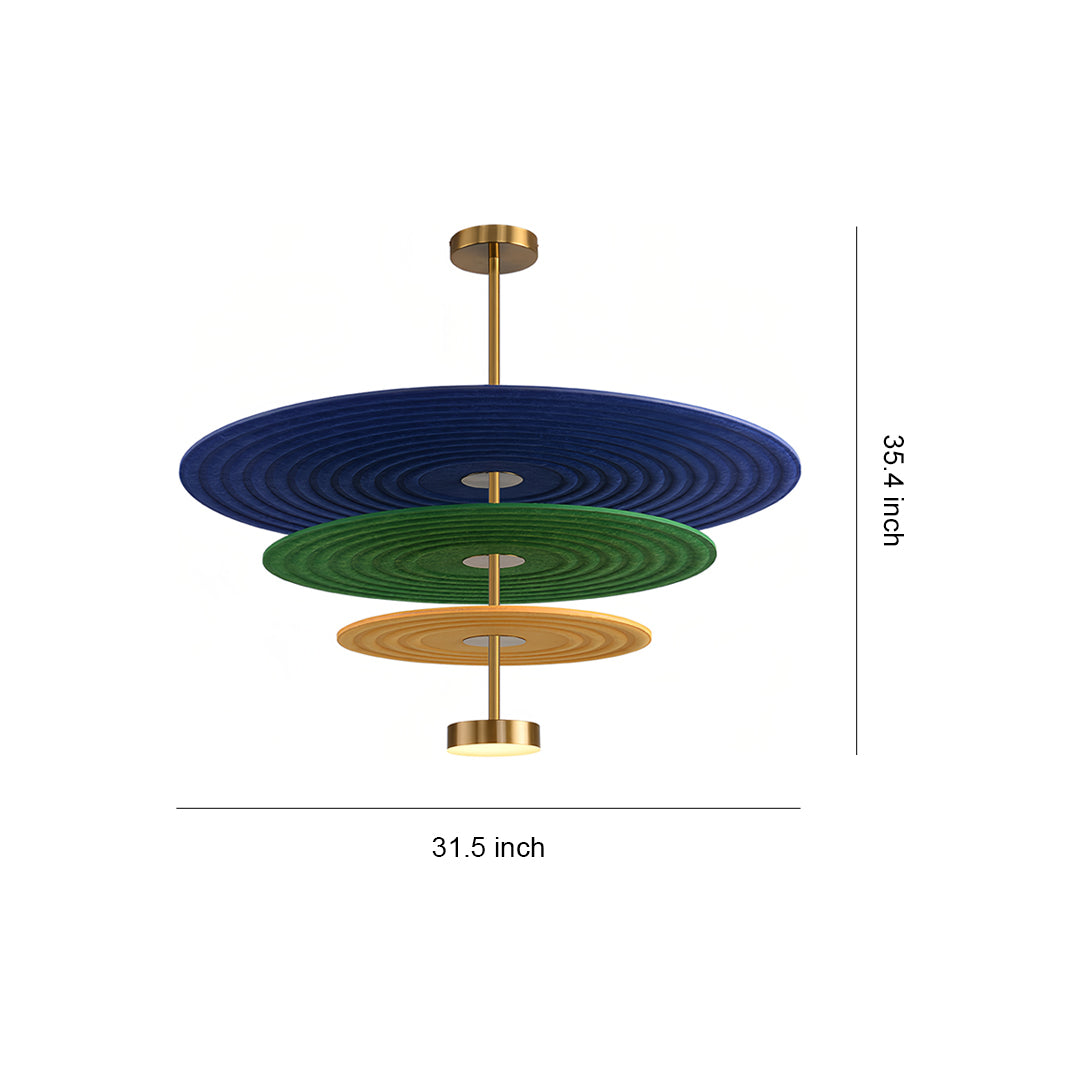 Acoustic Felt 3-Tier Chandelier with LED Lighting