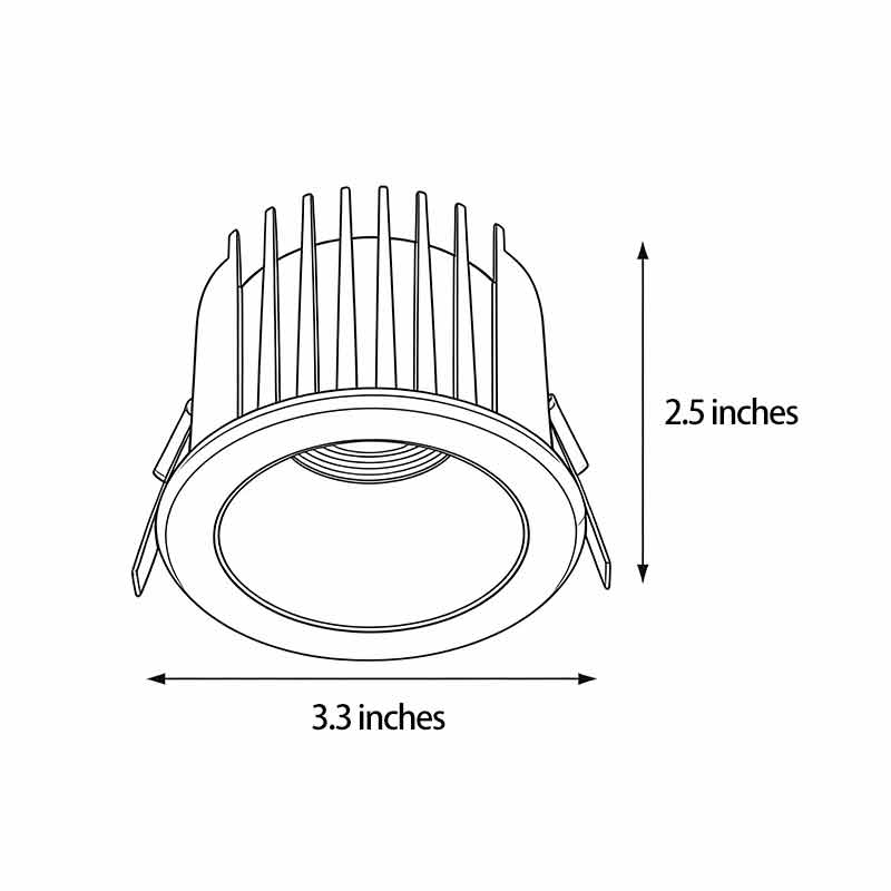 Modern Recessed LED Ceiling Spotlights, Set of 2, IP44 Waterproof Aluminum