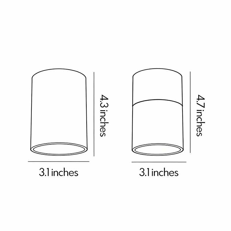 Surface Mount LED Can Lights, Glare-Free Vintage Modern Ceiling Spotlights, Set of 2