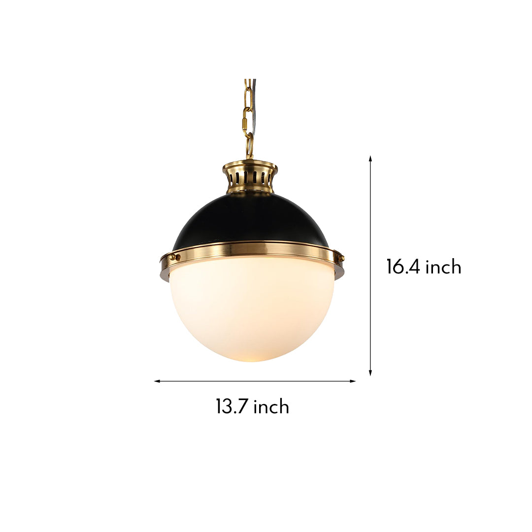 Classic Glass Globe Pendant Light with Adjustable Chain
