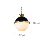 Classic Glass Globe Pendant Light with Adjustable Chain