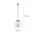 Lumina Clear Glass Globe Pendant Light in Gold