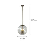 Silver Glass Orb Pendant Light – Modern Adjustable Ceiling Lamp