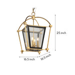 Aurelia Four-Light Gold and Black Lantern Pendant