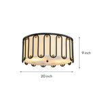 Aurelia Drum Flush Mount Ceiling Light in Matte Black with Opal Acrylic Shade