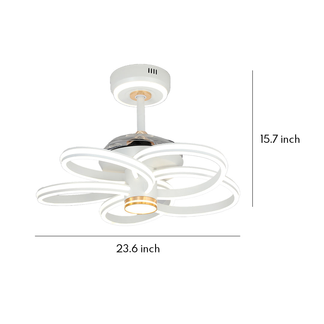 White Ceiling Fan with Integrated LED Light – Modern Nordic Design