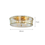 Lumière Flush Ceiling Light in Gold and Glass