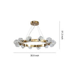 Aurelia Brass Ring Chandelier with Clear Glass Shades
