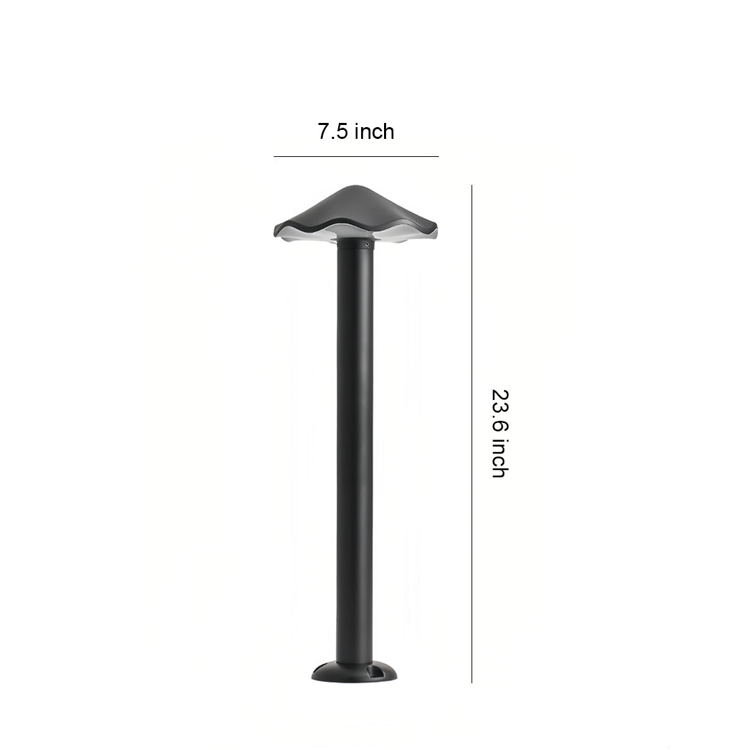 Industrial Umbrella Pathway Light in Black Aluminum for Outdoor Walkways