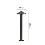 Industrial Umbrella Pathway Light in Black Aluminum for Outdoor Walkways