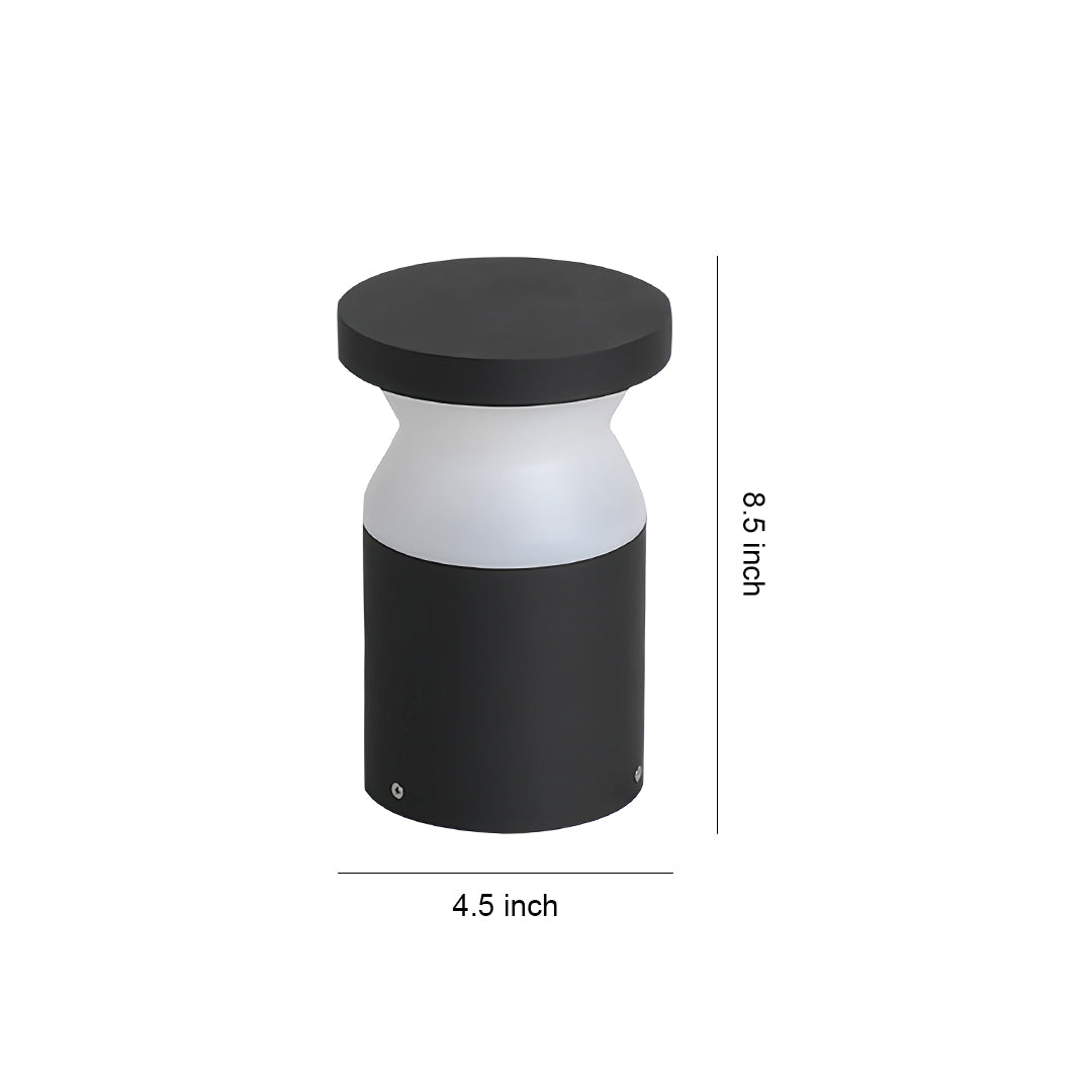 Modern Bollard Path Light in Sand Black Stainless Steel for Garden Walkways