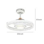 Nordic White Ceiling Fan with Integrated LED Round Light