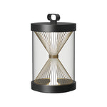 Black Hourglass Outdoor Lantern with Stainless Steel Frame