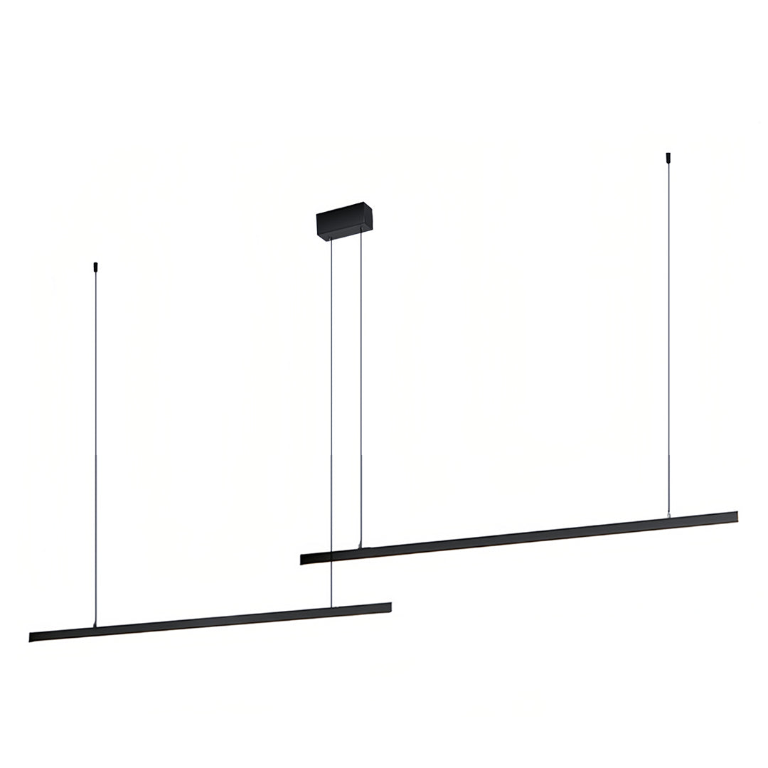 Linear Double Pendant Light in Brushed Black Aluminum