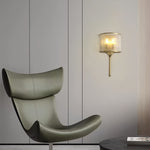 Aurelia Brass & Glass Wall Sconce – Modern Minimalist Lighting