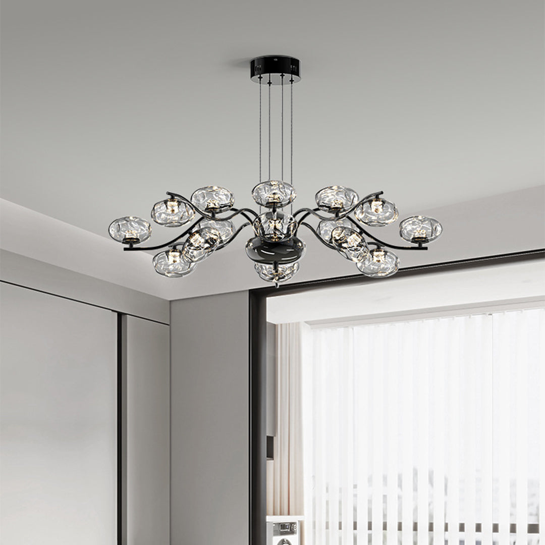 Modern LED Chandelier with Magic Bean Glass Shades – 9 or 16 Lights