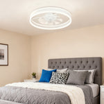 Lumina White Ceiling Fan with Integrated LED Ring Light