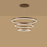 Trio of Illumination: Modern LED Chandelier with Adjustable Rings