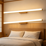 Nordic Wooden LED Vanity Light – Minimalist Waterproof Bathroom Mirror Wall Lamp for Makeup & Washroom-2pcs