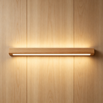 Nordic Minimalist Wooden Linear Wall Lamp – LED Bedside Background Light