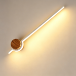 Japanese Minimalist Wooden Wall Lamp – LED Linear Bedside Light for Bedroom, Hallway & Background Wall