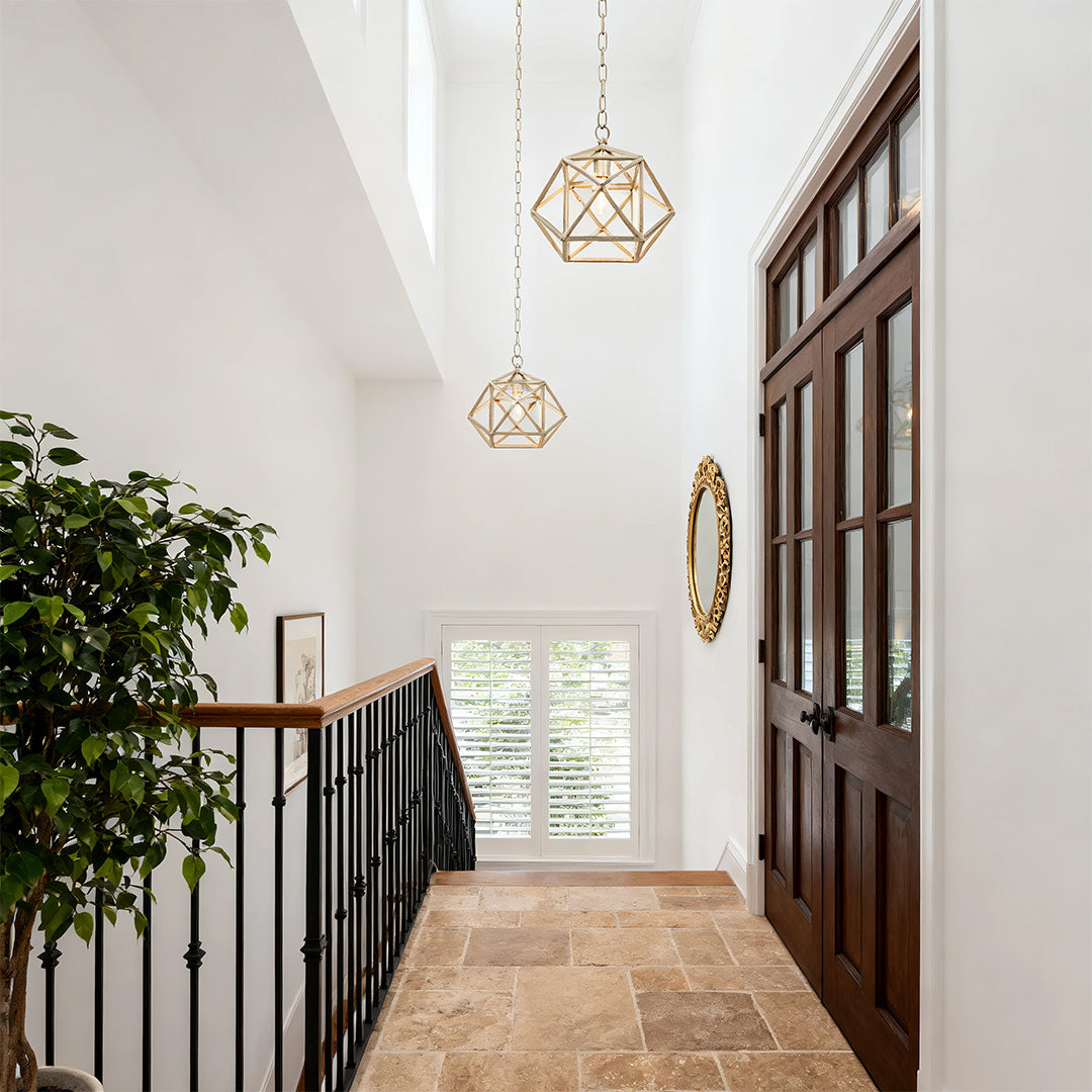 Aurelia Gold Geometric Pendant Light with Adjustable Chain
