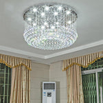 Glass Cicles Crystal Led Chandelier Drum Flush Mount Chandelier
