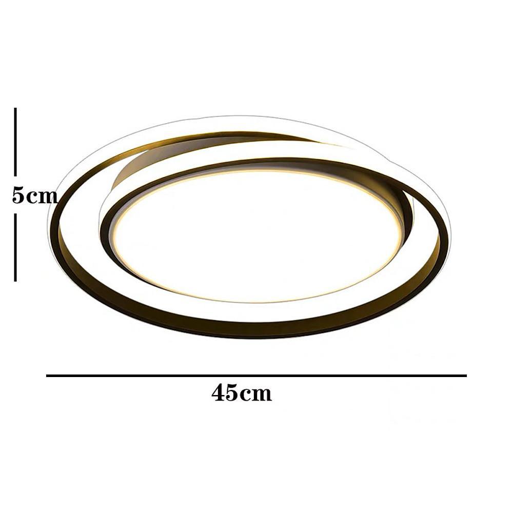 Lumina Circle LED Flush Mount Ceiling Light in Black and Gold for Modern Bedrooms
