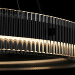 Black Round Chandelier Minimalist Italian Glass Pendant Light