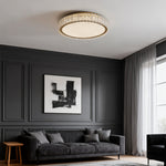 Luxury Crystal Flush Mount Ceiling Light with Chrome Frame and LED