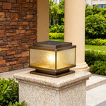 All-Copper Outdoor Pillar Lights with Solar & Hardwired Options