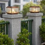 All-Copper Pillar Cap Light with Solar & Hardwired Options