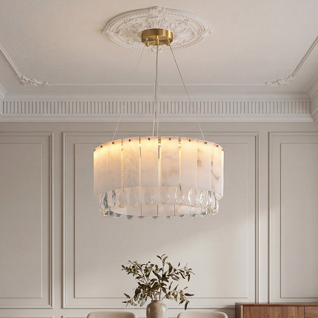 Luxury Cloud Stone Brass Chandelier | Modern Designer Ceiling Light