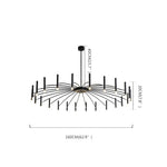 Ligmodern 24 Light Streamlined Round Chandelier 24 Led Bulbs 63 Dia Adjustable Height Black Finish