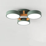Aurelia Trio LED Flush Mount Ceiling Light in Metal and Wood