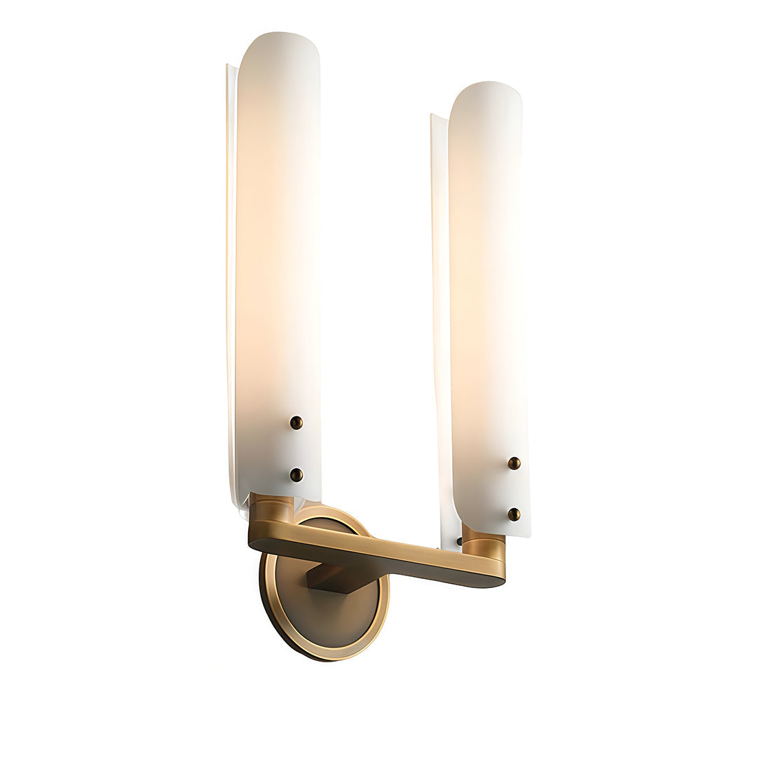 Art Deco Glass Wall Sconce in Polished Brass for Modern Interiors