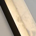 Hammered Copper Linear Wall Sconce with Marble Shade – Modern Minimalist LED Lighting