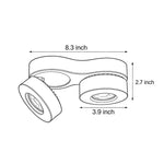 Aria Dual-Head Adjustable LED Ceiling Spotlight in White or Black