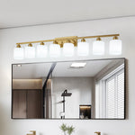 Modern Minimalist Vanity Light for Bathroom Mirror with Glass Shades