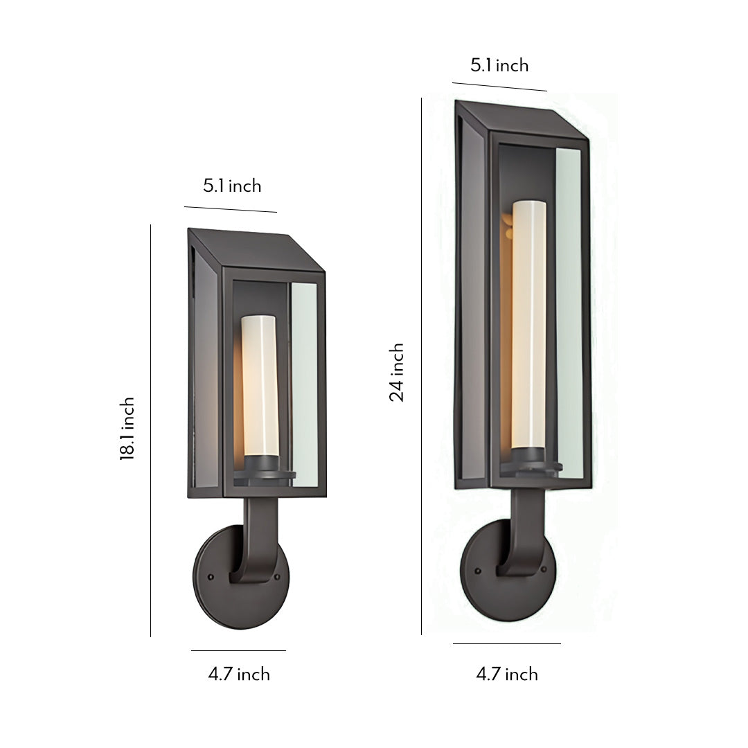 Geometric Outdoor Wall Sconce in Black or Gold, IP65 Waterproof LED