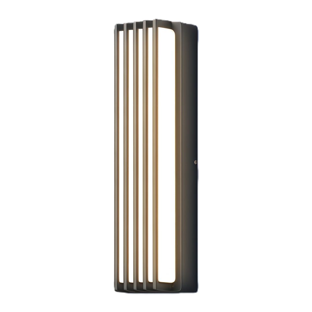 Modern Outdoor Linear Wall Light – Black Aluminum LED Sconce