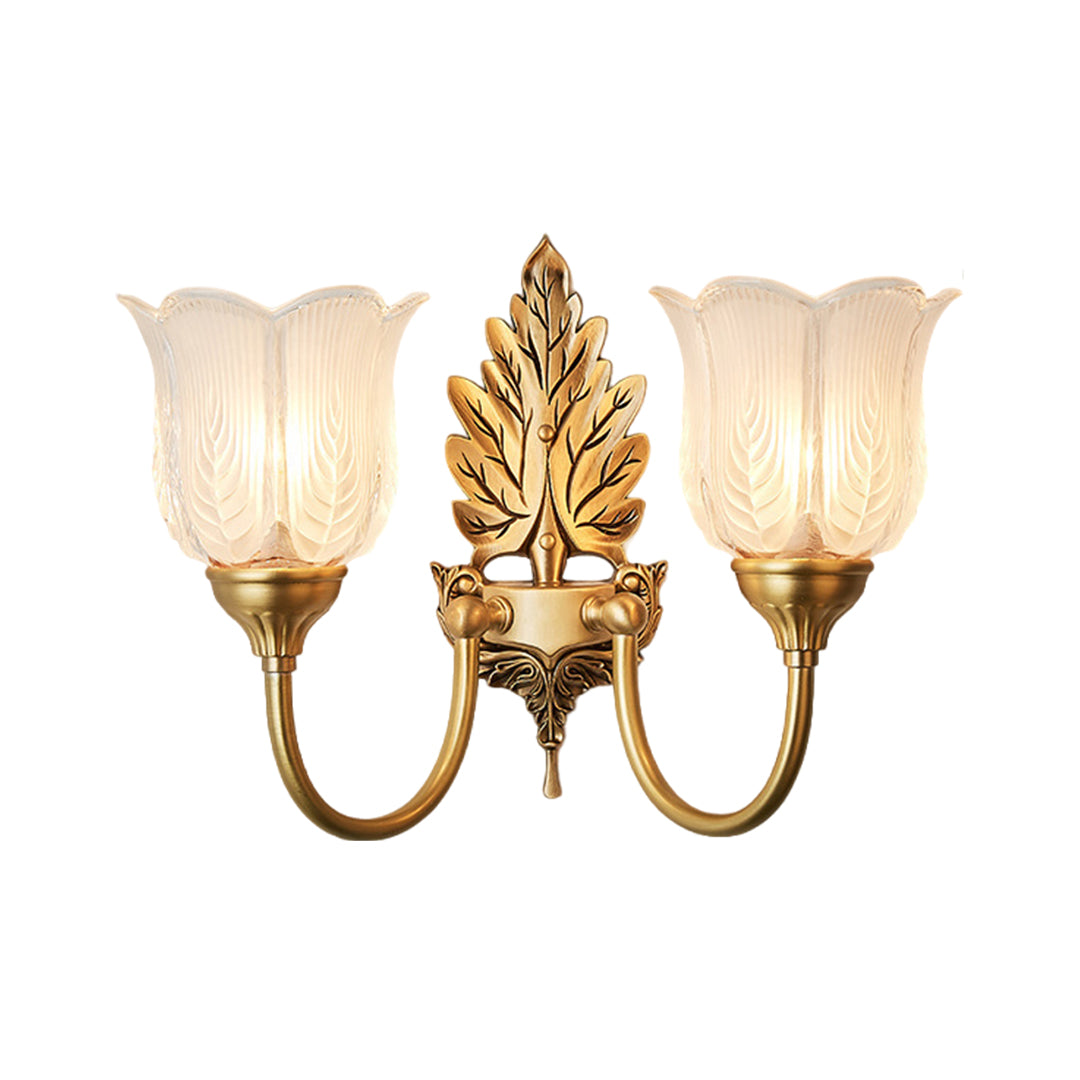 Artisan Brass Bud Wall Sconce with Glass Shade | Modern Vintage Lighting