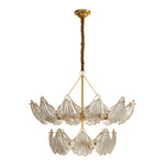 Luxury Copper Glass Chandelier Modern Large Pendant Light for Living Room