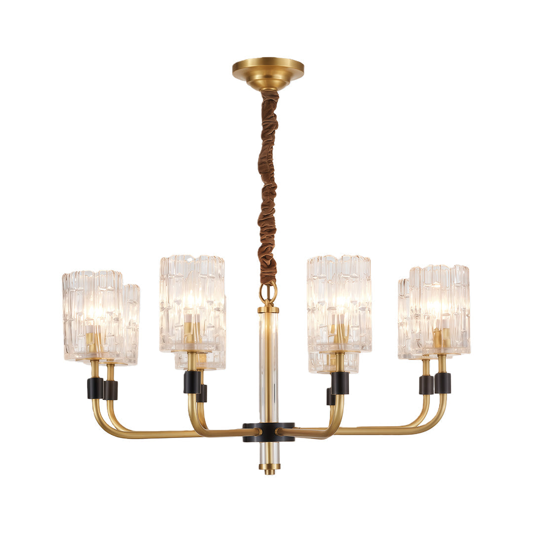 Aurelia Copper Glass Chandelier — Modern Minimalist Luxury Pendant Light