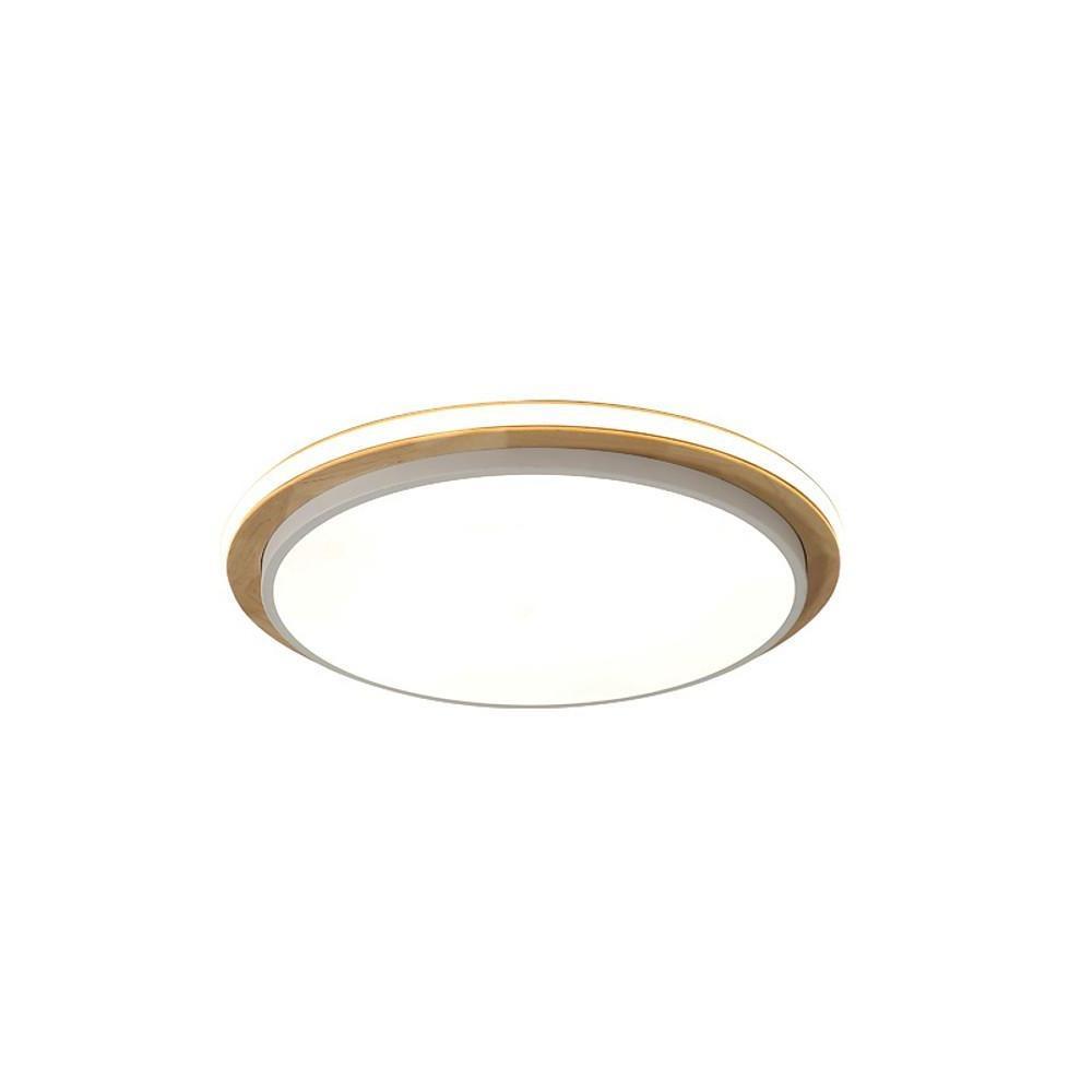 Metal And Wood Round Led Flush Mount Ceiling Light Living Room Lighting