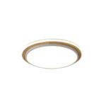 Metal And Wood Round Led Flush Mount Ceiling Light Living Room Lighting