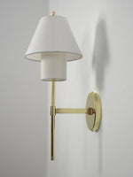 Aveline Fabric Wall Sconce in Gold – Modern Bedroom & Hallway Lighting