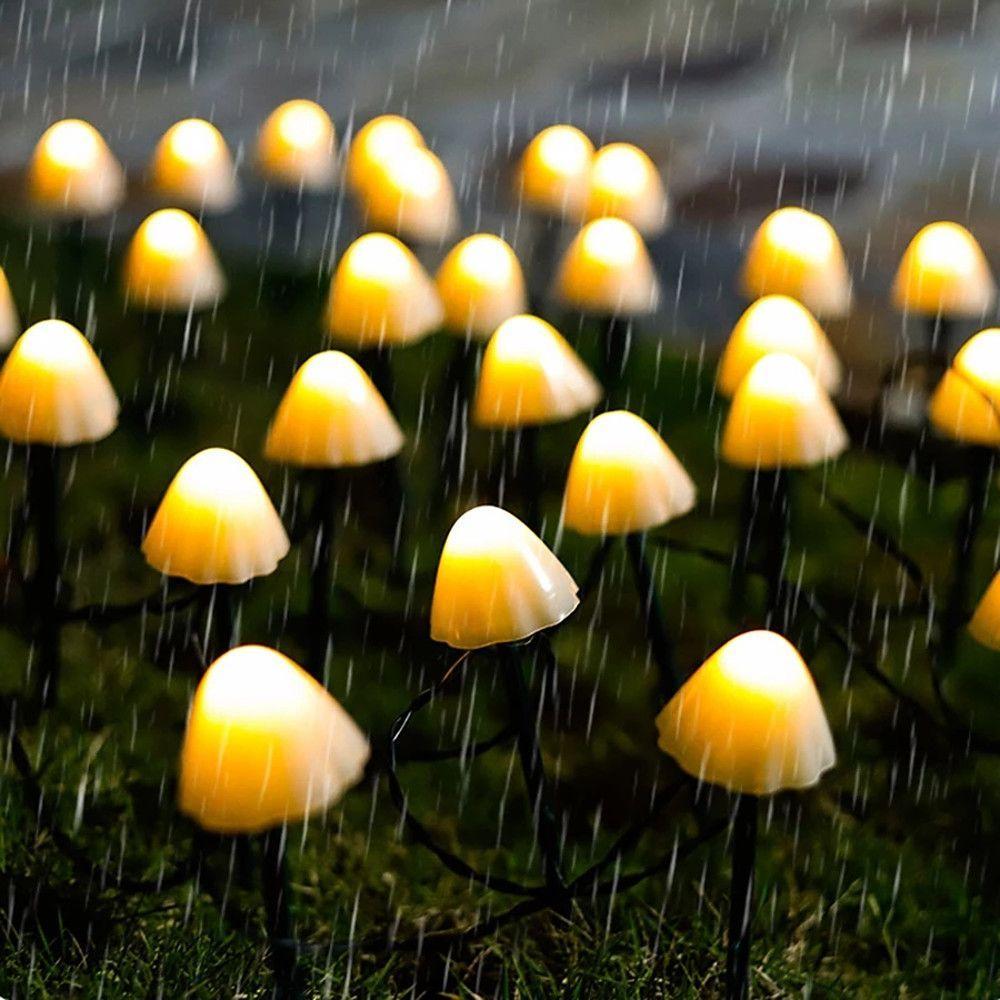 Outdoor Mini Mushroom Rgb Solar 16 40 Ft String Lights