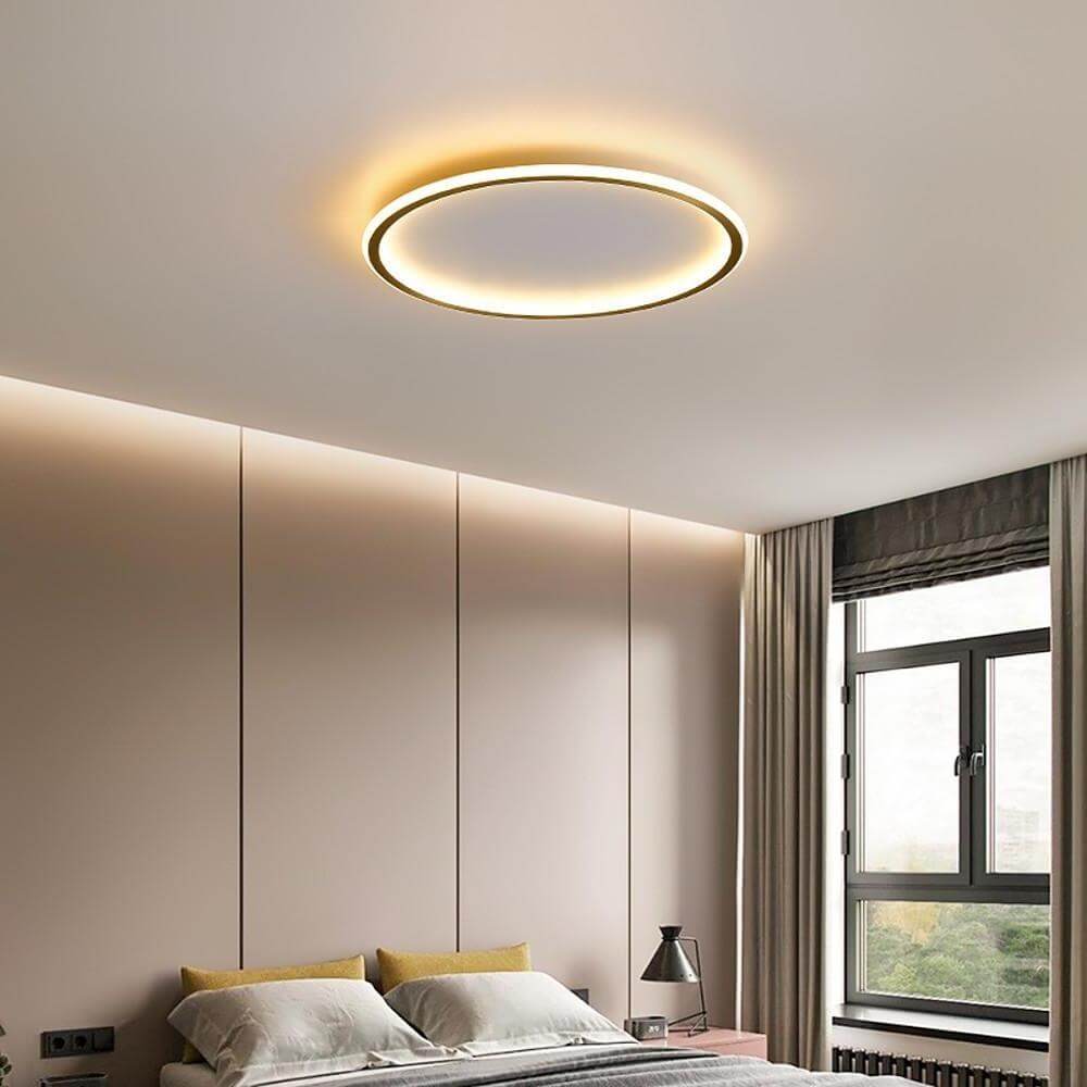 Lumina Circle LED Flush Mount Ceiling Light in Brushed Brass